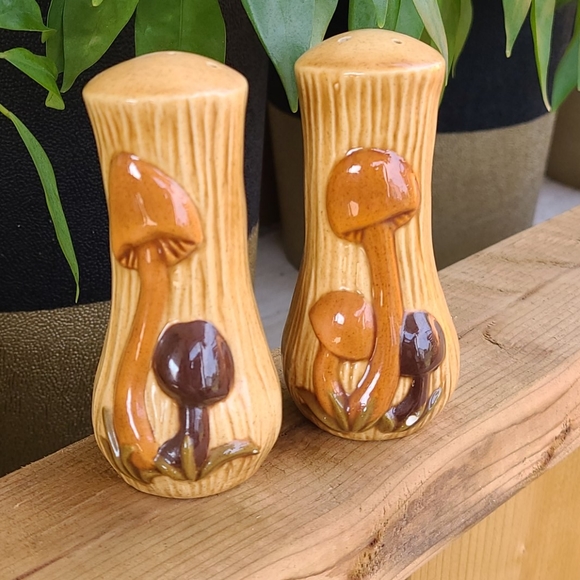*HostPick*Vintage mushroom salt and pepper shakers